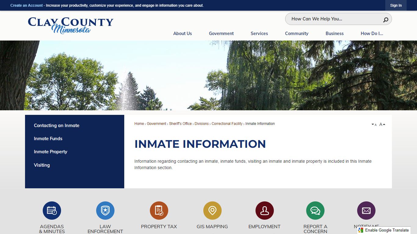 Inmate Information | Clay County, MN - Official Website